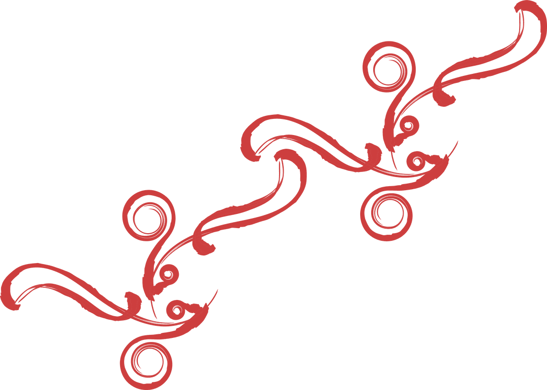 Red Ornamental Design Vector on Transparent Background