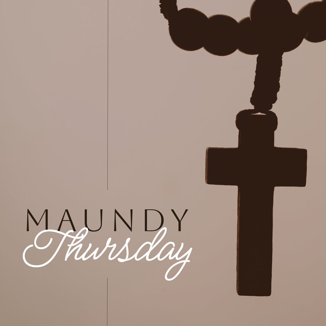 Maundy Thursday Devotional Rosary on Beige Acryllic with Text