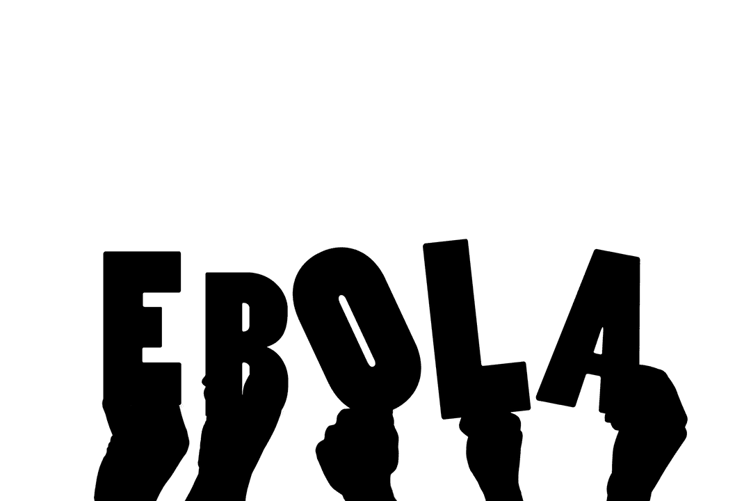 Ebola Text with Hands on Transparent Background