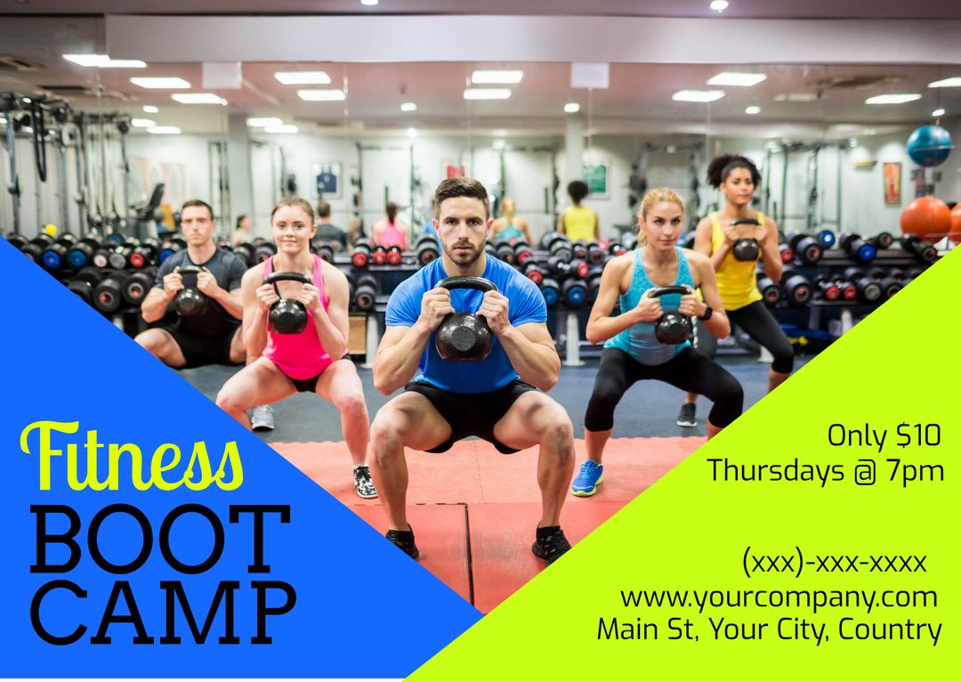 Dynamic Fitness Boot Camp Motivating Group Workout