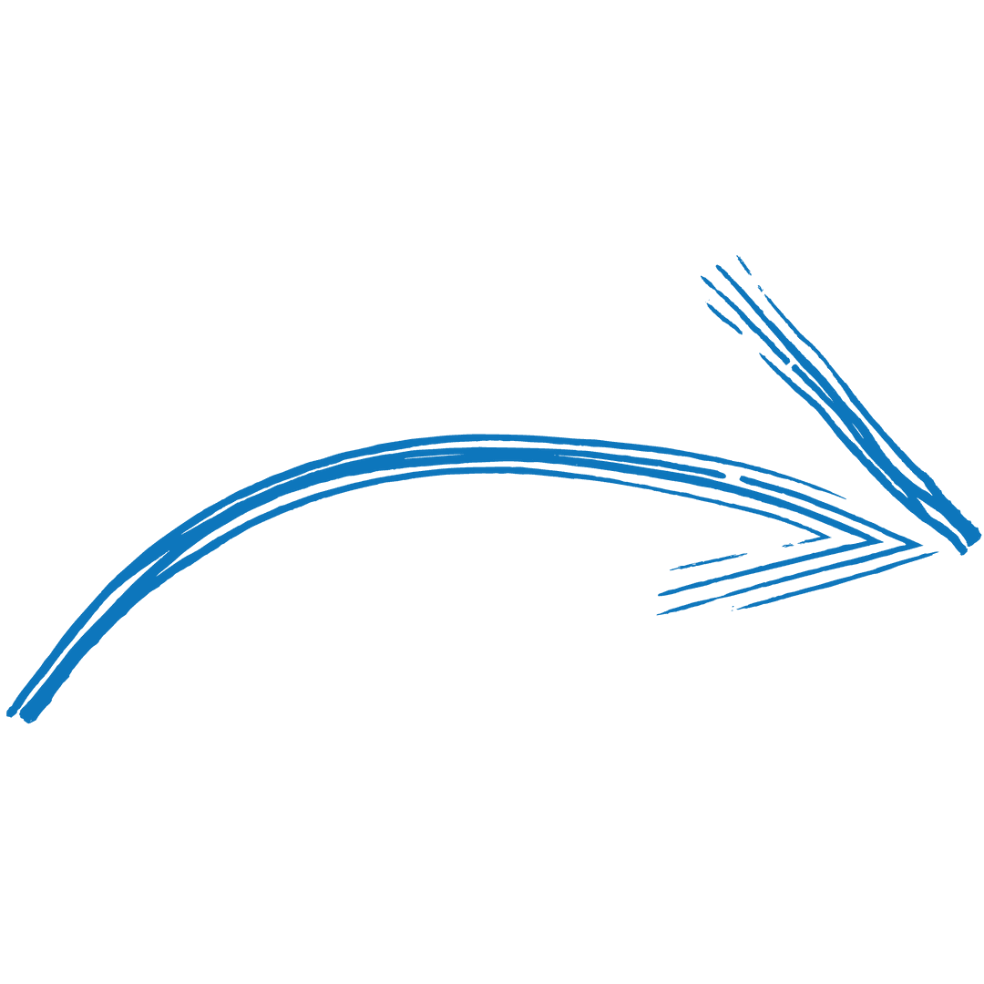 Blue Curving Arrow on Transparent Background Symbolizing Direction