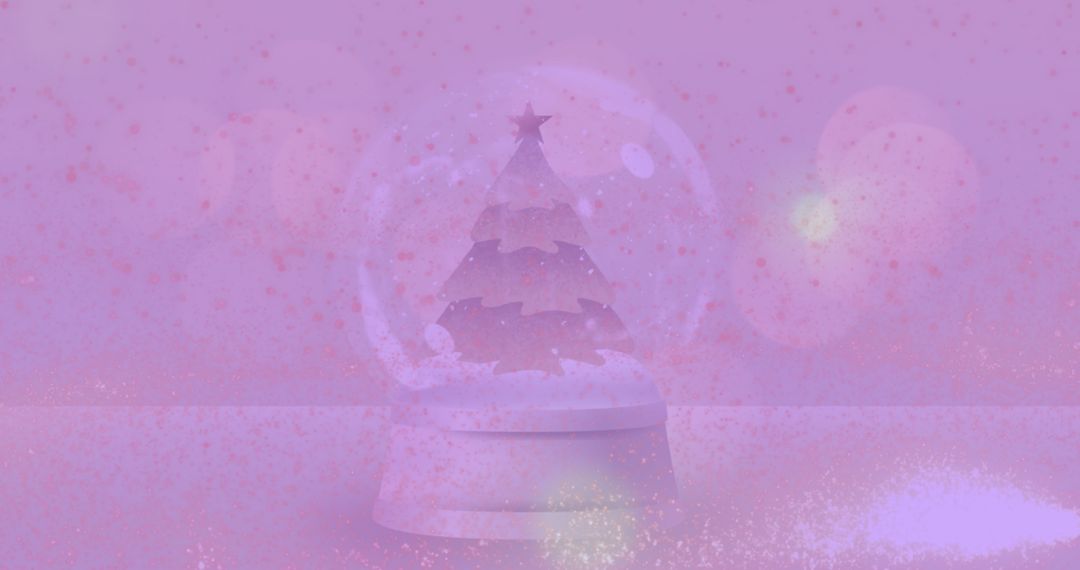 Magical Snow Globe with Christmas Tree on Pink Background - Free Images, Stock Photos and Pictures on Pikwizard.com