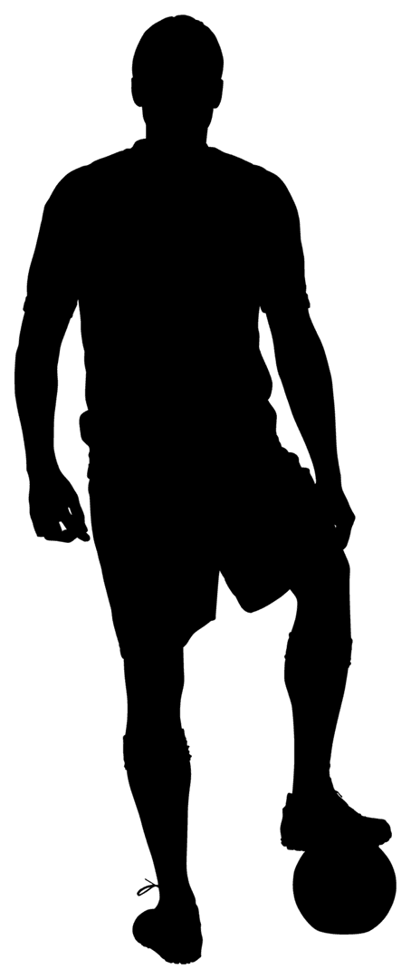 Silhouette of Man Balancing on Ball with Transparent Background