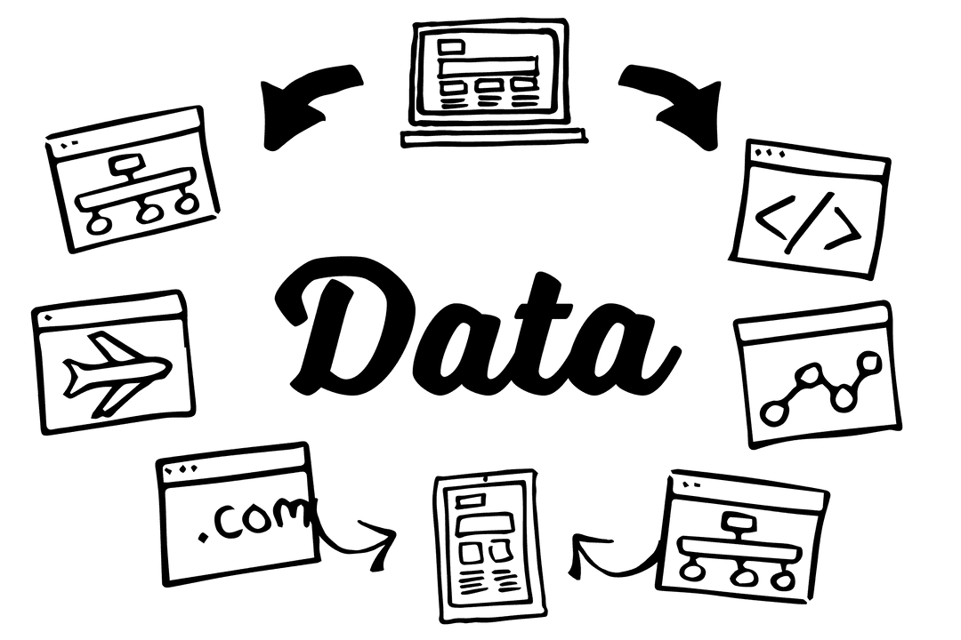 Informative Digital Data Illustration on Transparent Background