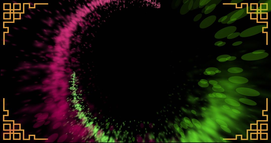 Dynamic Neon Light Movement Over Black Background