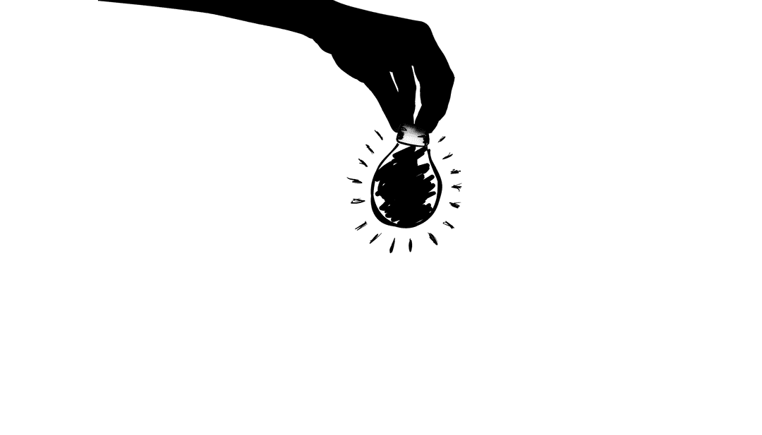 Transparent Hand Holding Lightbulb Icon with Copy Space