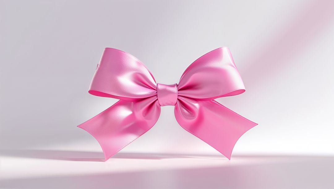 Elegant Pink Satin Ribbon Bow on Sophisticated Background
