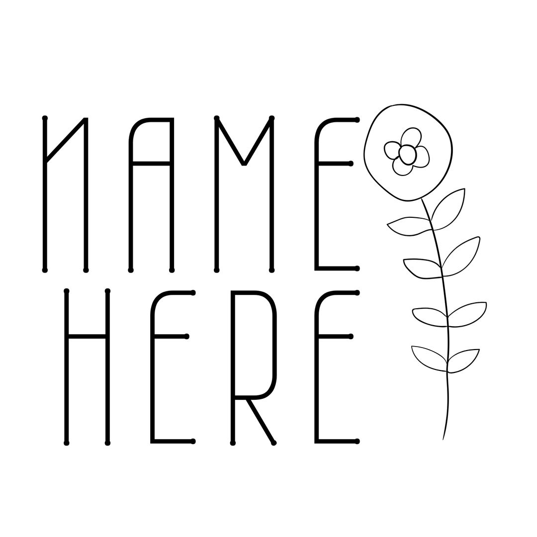 Minimalist Personalized Branding Design With Elegant Flower