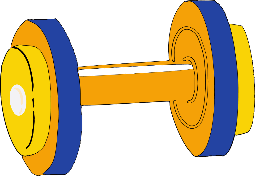Colorful Dumbbell Illustration on Transparent Background for Fitness Concepts