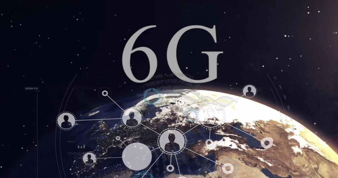 6G Network Concept with Digital Connectivity on Globe