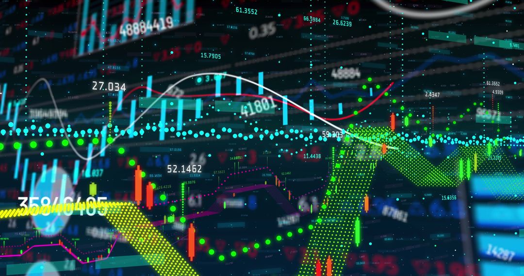 Futuristic Financial Data Analysis with Dynamic Charts and Graphs