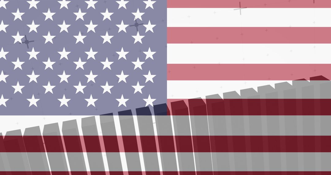 American Flag and Bar Graph with Top Hat Symbolizing Economic Trends