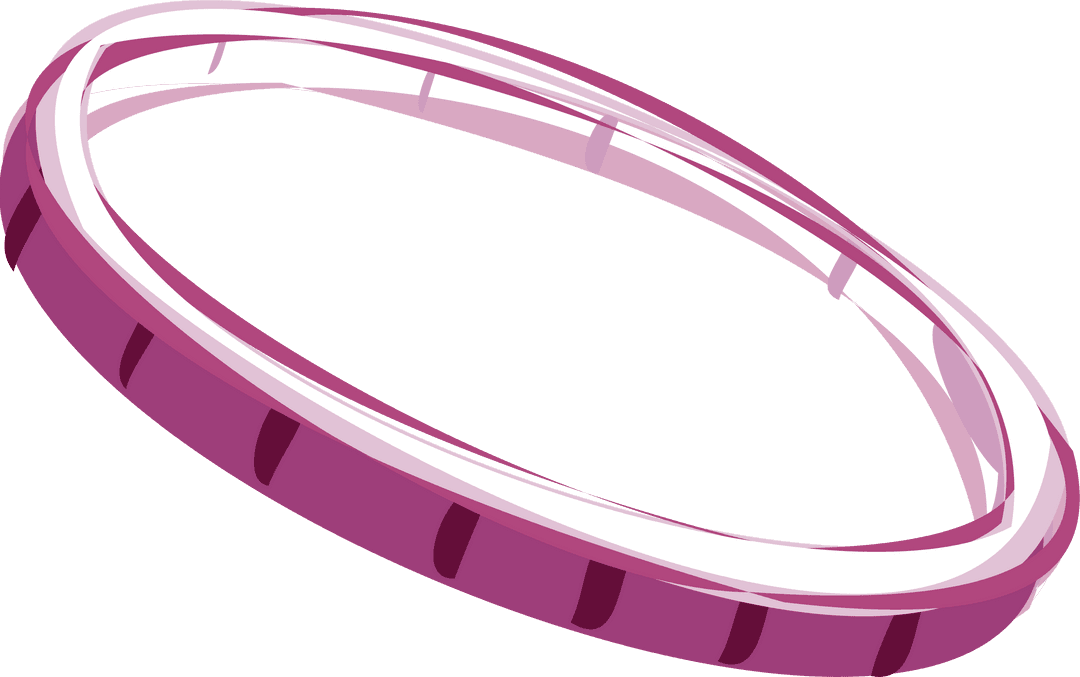 Stylized Pink and Purple Hula Hoop on Transparent Background