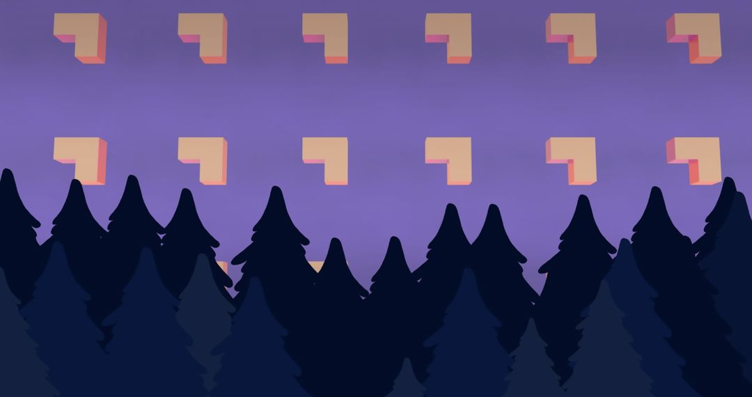 Enchanting Christmas Pattern with Pine Trees and Symbols