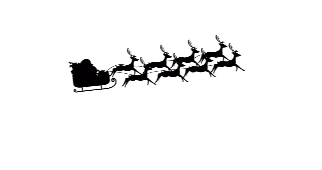 Santa Claus Sleigh Silhouette with Reindeer in Flight - Free Images, Stock Photos and Pictures on Pikwizard.com