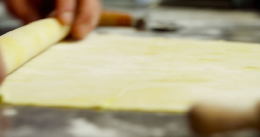 Chef's Hands Preparing Fresh Pasta Dough with Rolling Pin - Free Images, Stock Photos and Pictures on Pikwizard.com