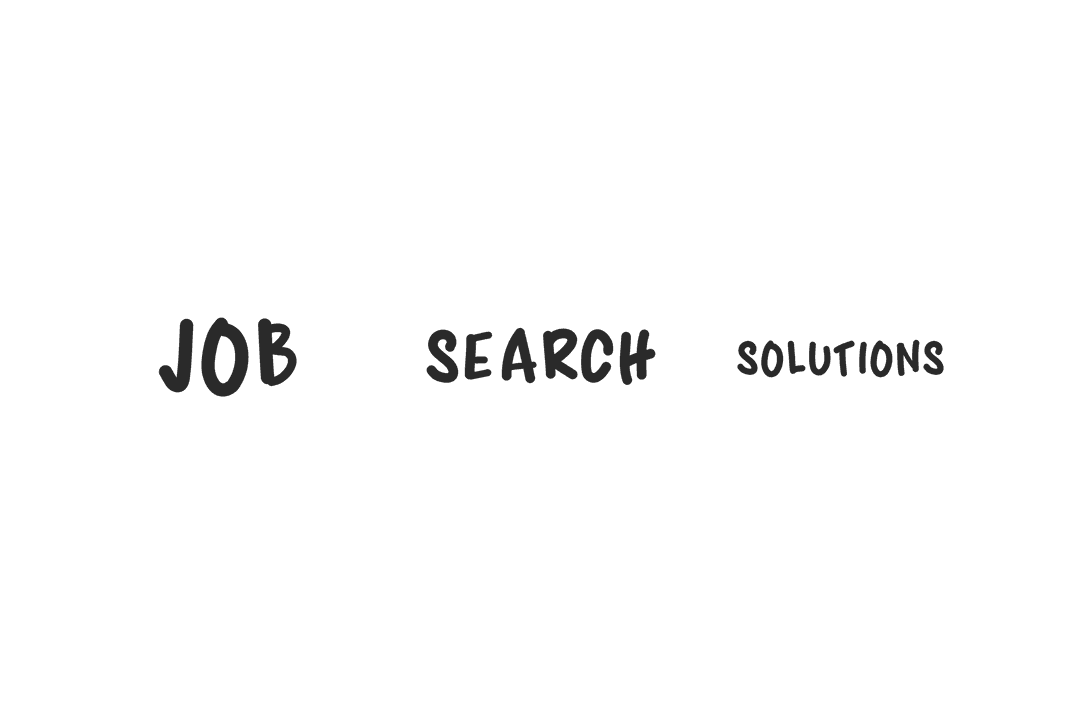 Job Search Solutions Text on Transparent Background Vector