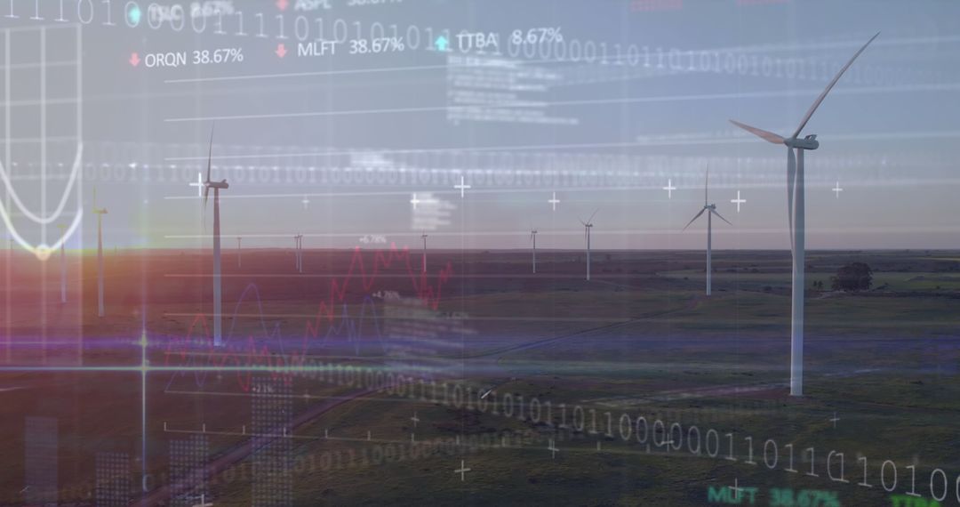 Digital Data Overlay on Eco-Friendly Wind Turbines