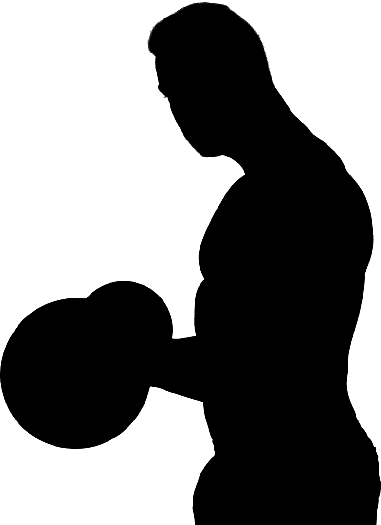 Transparent Silhouette Sportsman Lifting Weights Illustration