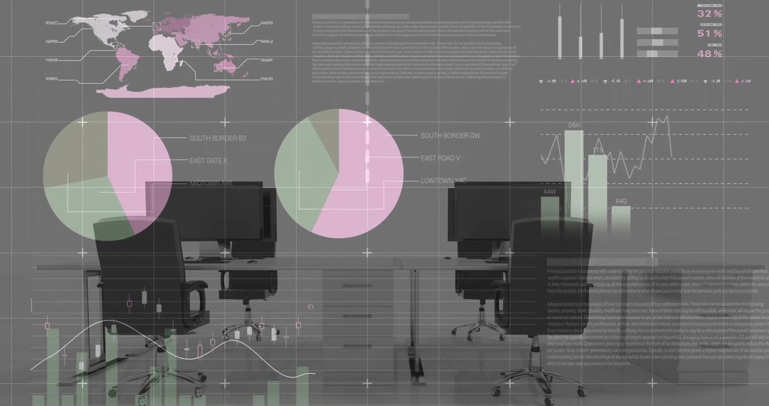 Financial Data Analysis over High-Tech Workspace Concept