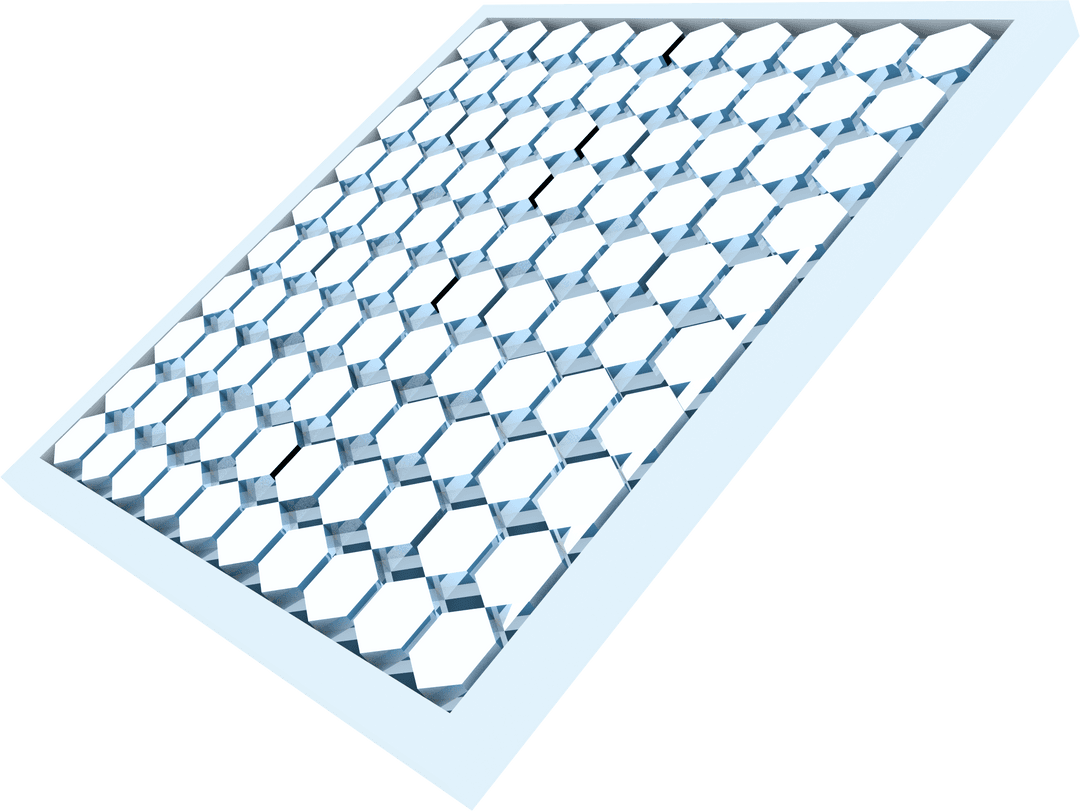 Transparent Hexagonal Solar Panel Light Grid with White Border
