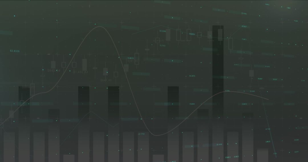 Digital Financial Data Interface with Bar and Line Charts