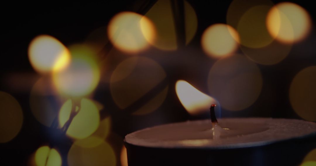 Candlelit Ambiance with Warm Fairy Lights Bokeh