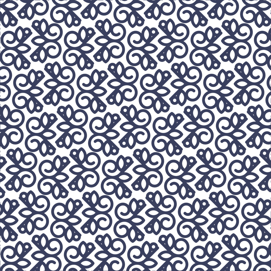 Decorative Floral Pattern Rows on Transparent Background