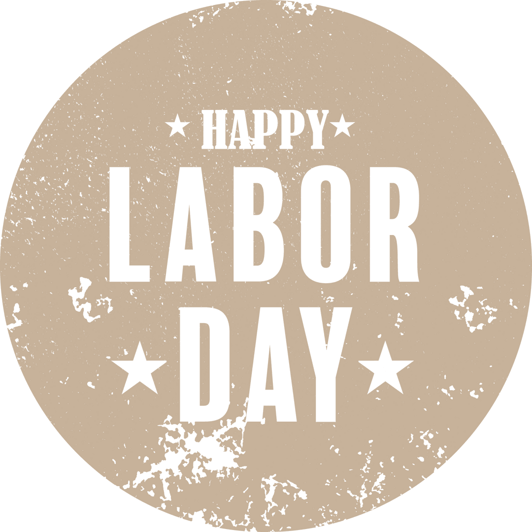 Happy Labor Day Text Illustration on Transparent Background