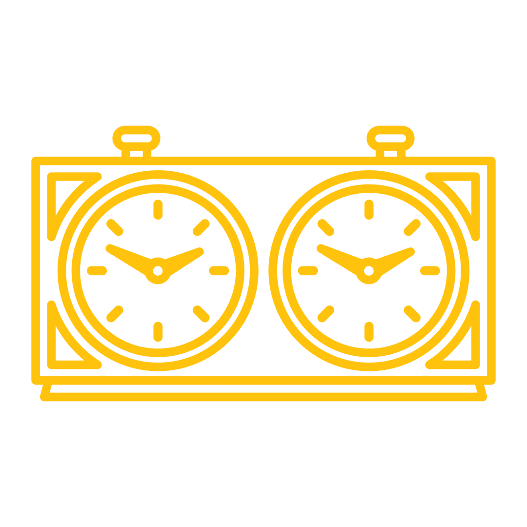 Yellow Chess Clock Vector Illustration on Transparent Background