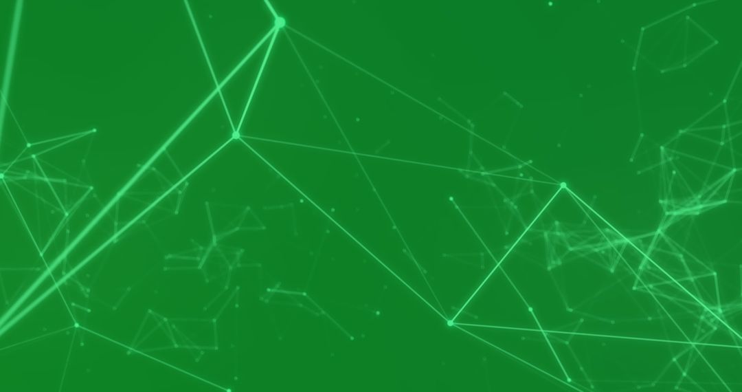 Abstract Digital Network with Connected Lines on Green Background