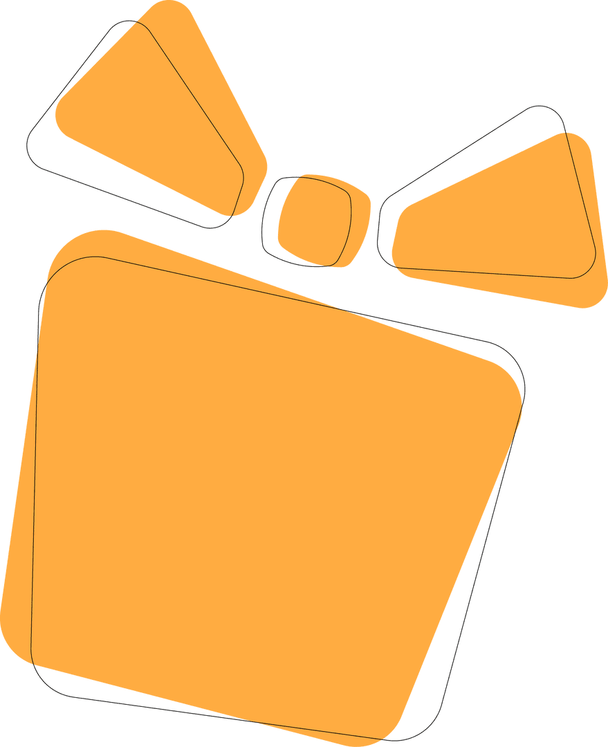 Geometric Paw Print Illustration on Transparent Background