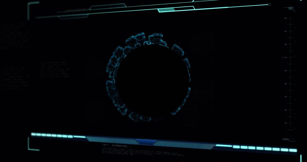 Futuristic Digital Interface Displaying Complex Data Visualization - Free Images, Stock Photos and Pictures on Pikwizard.com
