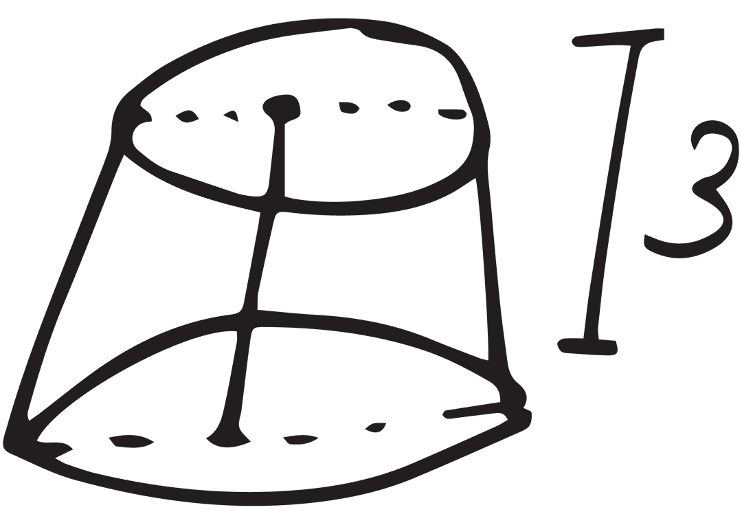 Transparent Hand-Drawn 3D Geometric Sketch with Cylindrical Shape