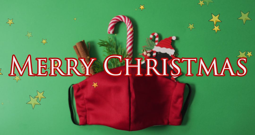 Christmas Greetings During Pandemic with Red Face Mask