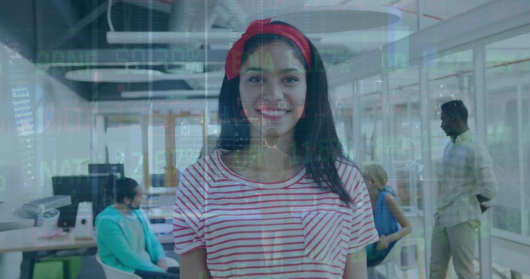 Inspired Diverse Team Collaborating in Modern Tech Workspace