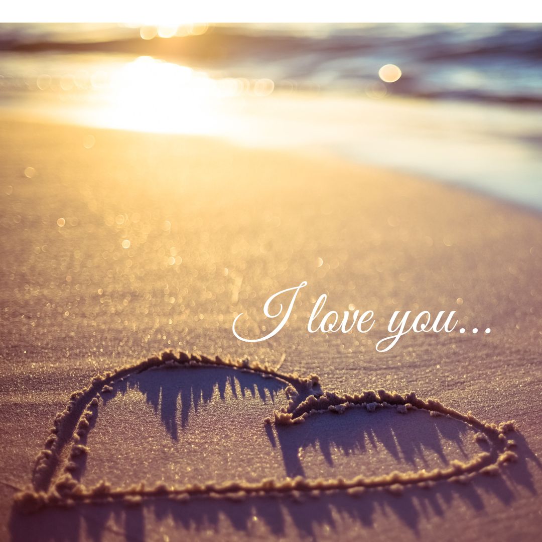 Heart in Sand at Sunset Symbolizing Romance and Intimacy