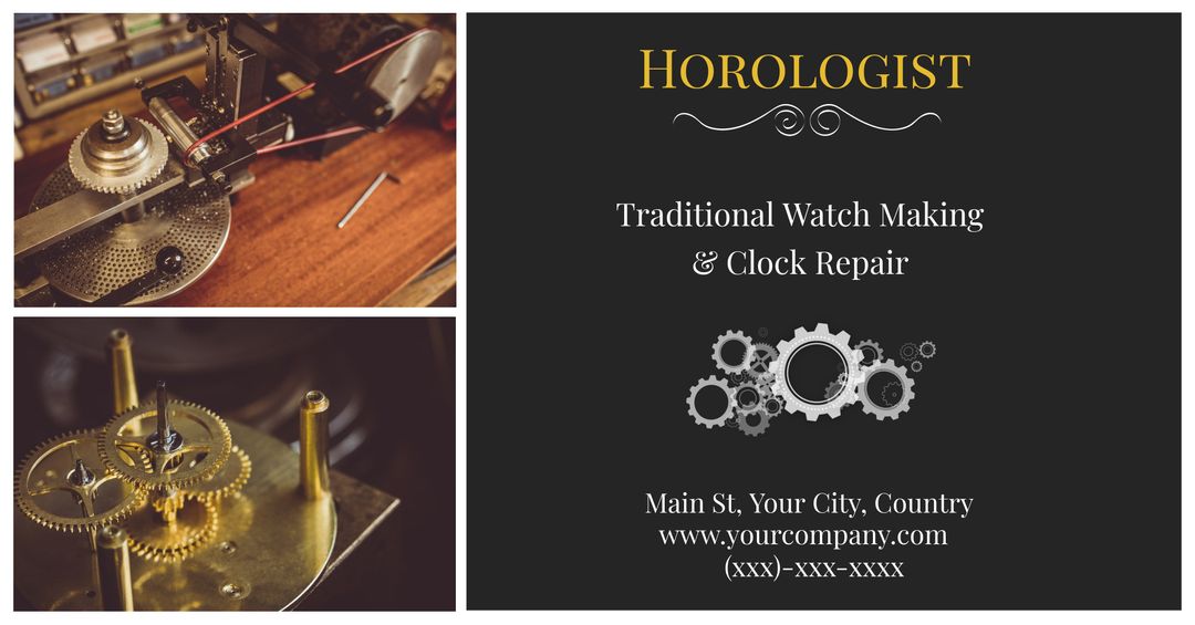 Horologist Advertising Watch Making And Clock Repair Services - Download Free Stock Templates Pikwizard.com