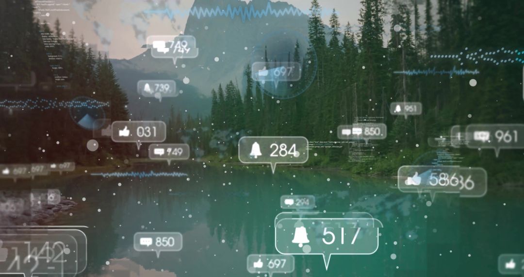 Social Media Integration with Nature Landscape on Digital Interface