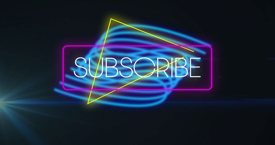 Neon Subscribe Sign Glowing in Futuristic Digital Art