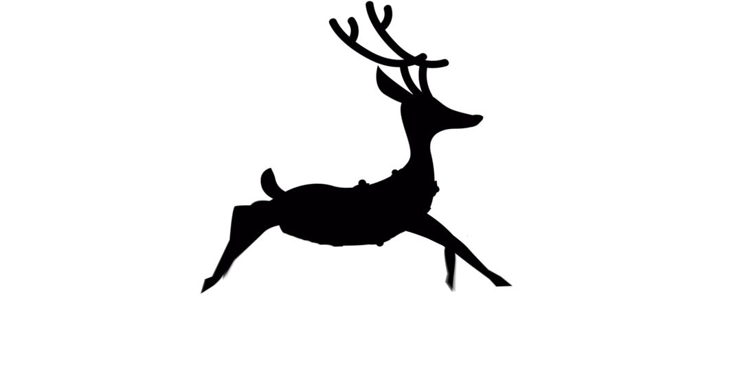 Silhouette of Running Reindeer on White Background - Free Images, Stock Photos and Pictures on Pikwizard.com