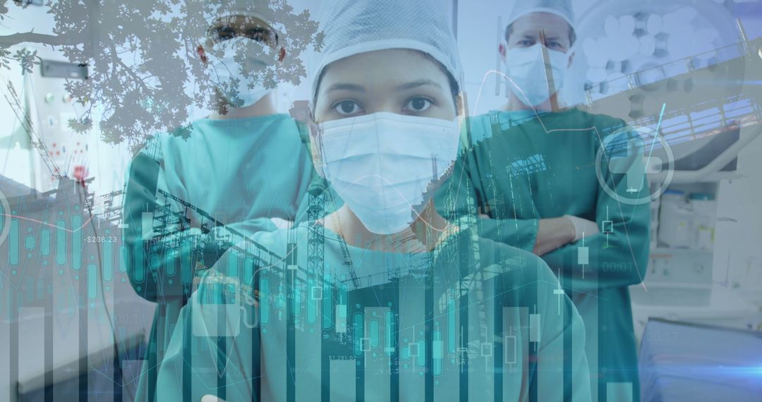 Diverse Medical Team Projecting Futuristic Healthcare Theme