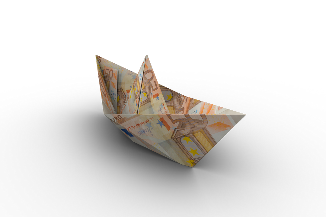 Origami Boat Made of Euros on Transparent Background Travel Money Concept - Download Free Stock Images Pikwizard.com