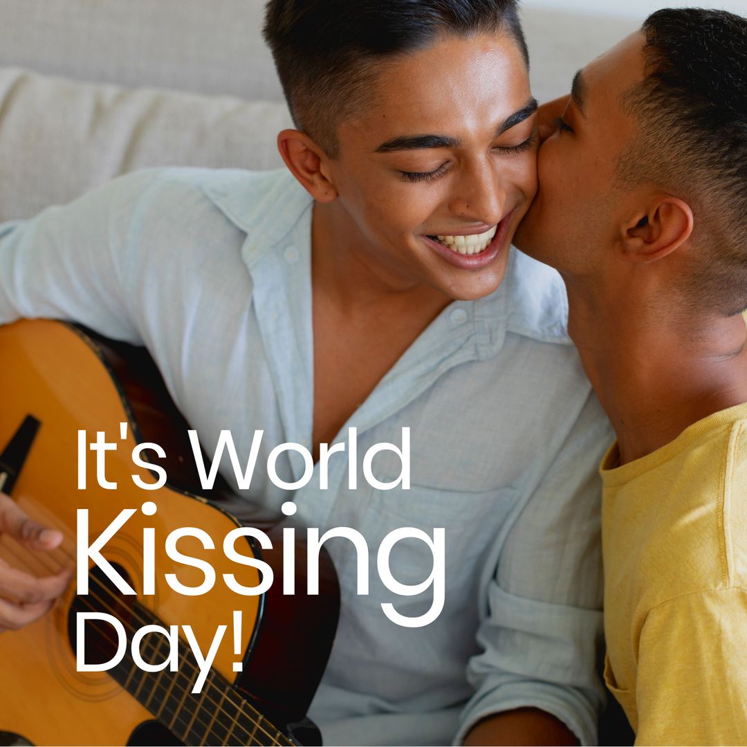 Celebrating Love on World Kissing Day with Happy Couple