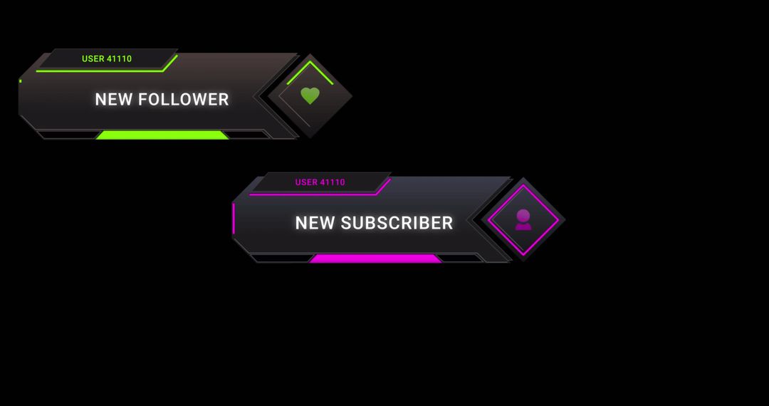 Colorful Digital Follow and Subscribe Alert Banners