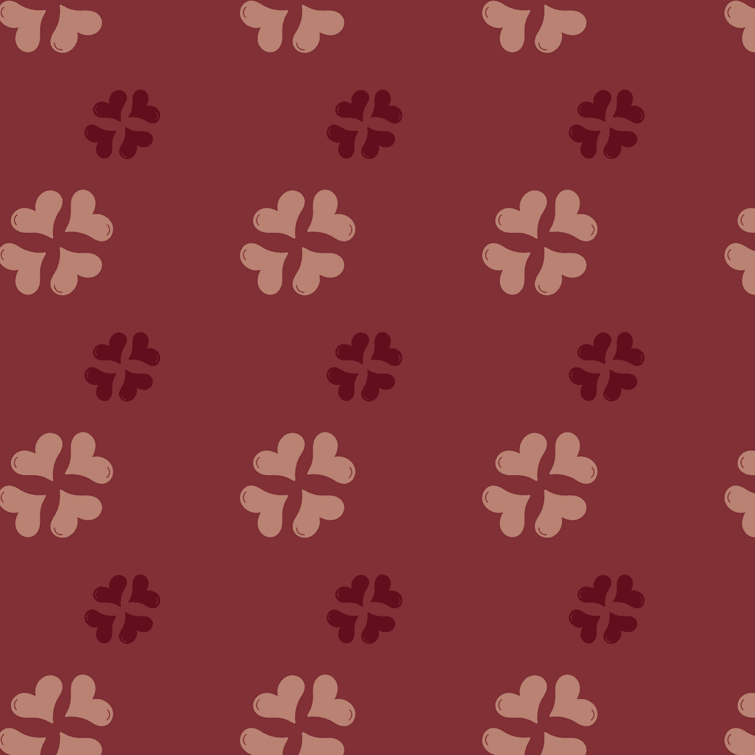Transparent Heart Pattern Design on Rich Red Background