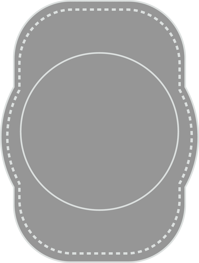 Grey Badge Illustration with Transparent Background