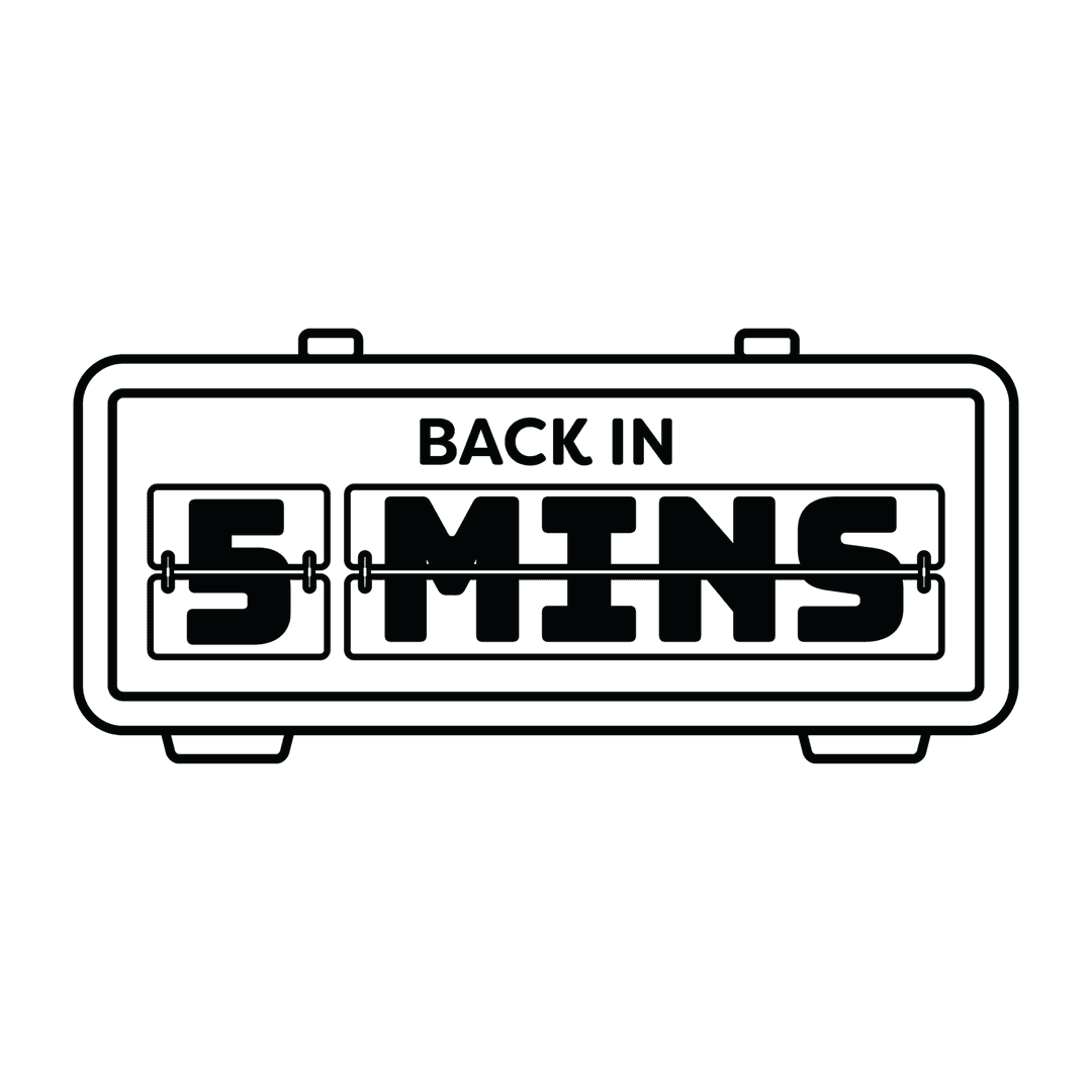 Transparent Vector of Back in 5 Mins Text for Communication - Download Free Stock Images Pikwizard.com