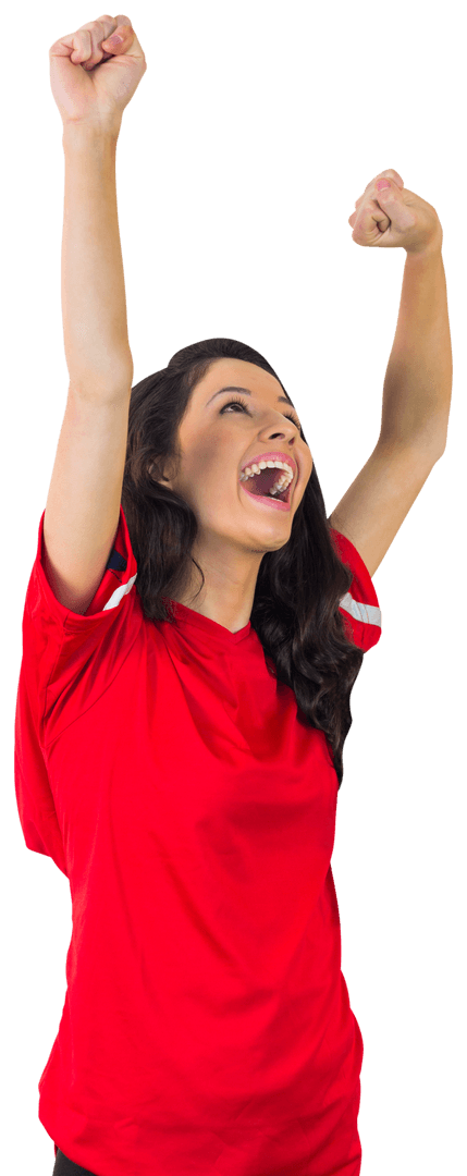 Joyful Transparent Football Fan Celebrating Victory