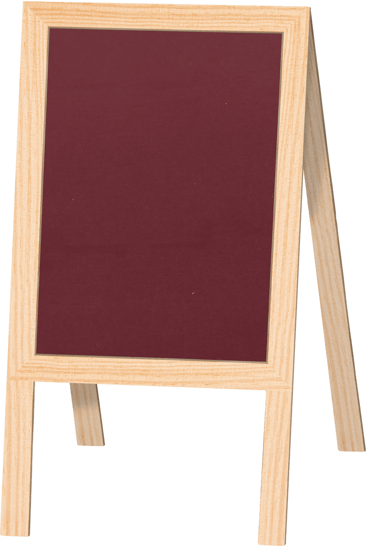 Wooden Frame Chalkboard with Copy Space on Transparent Background